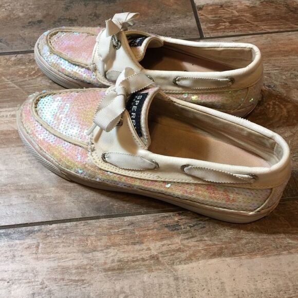 Sperry - White & Pink Sequined Boat Shoes!… - Picture 3 of 6